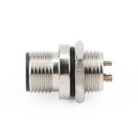 M12 Conector impermeable circular de 2 a 17 núcleos en el extremo de la placa macho con bloqueo trasero, enchufe impermeable de nivel IP67, enchufe de sensor