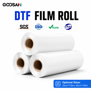 ฟิล์ม PET แบบม้วน DTF มาตรฐาน แบบสองหน้า ลอกได้ทั้งแบบร้อนและเย็น ขนาด 30 ซม. 33 ซม. 60 ซม. 100 ม. 75 ไมครอน สำหรับการพิมพ์ลายลงเสื้อยืดด้วยความร้อน - Product Image 1
