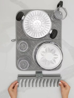 Tapete de Secado para Fregadero de Cocina, Plegable, Cuadrado, de Nylon de Grosor Medio, Reutilizable, con Drenaje, Antideslizante, Estilo Nórdico