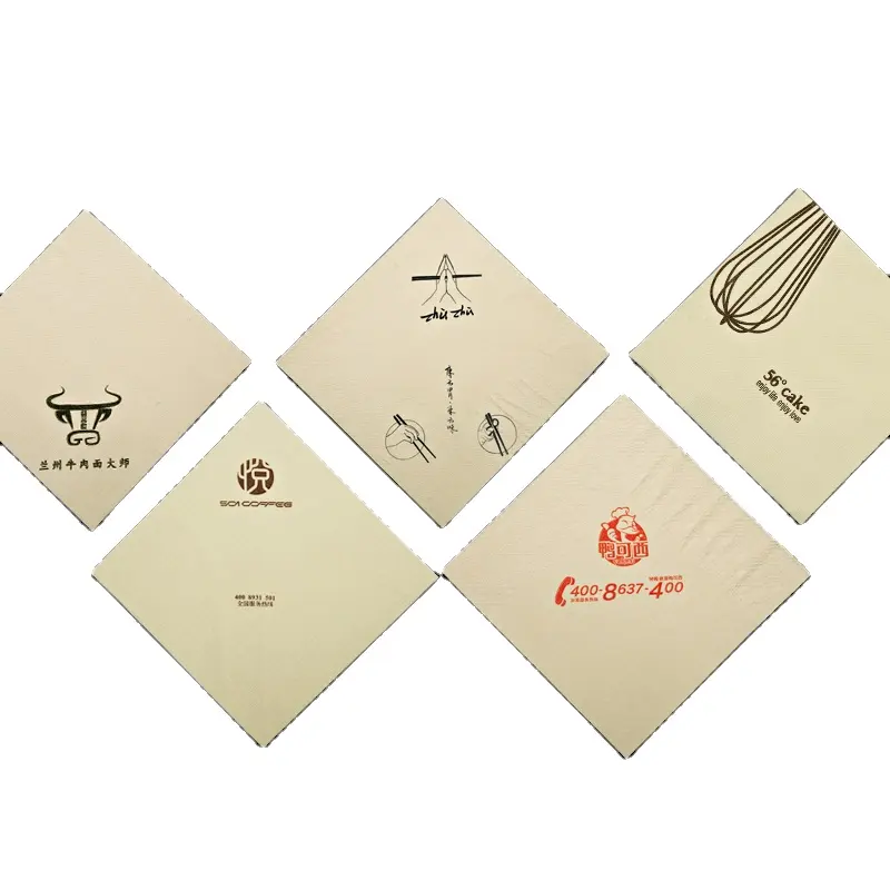 Wholesale Hotel Restaurant 2 Ply Bamboo Pulp Napkin Tissue Paper with Logo