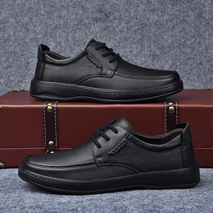 Nouvelles Chaussures Oxford Formelles en Cuir Véritable pour Hommes 38-44 à Lacets Légères de Luxe à Bout Camouflage Noires Été Automne - Product Image 4