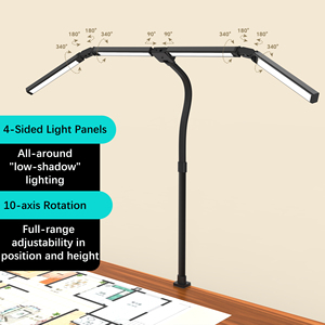 Lampe de bureau LED moderne en métal de <span class=keywords><strong>44</strong></span> pouces avec pince réglable, barre à 4 segments, commande tactile et télécommande pour le dessin et la lecture - Product Image 4