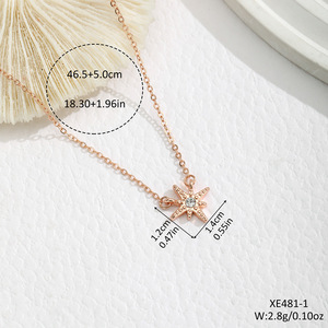 สร้อยคอจี้เพชรทรงยุโรปอเมริกัน ประดับเพชรแบบ Pave Setting  วัสดุโลหะผสมสังกะสี  พร้อมสายคล้องคอ  เหมาะเป็นของขวัญ - Product Image 2