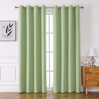 Cortinas Térmicas Aislantes de Terciopelo Verde Oscuro, 84 Pulgadas, 2 Paneles, con Bolsillo para Barra, Estilo Americano, Bloqueo Total de Luz, 100%