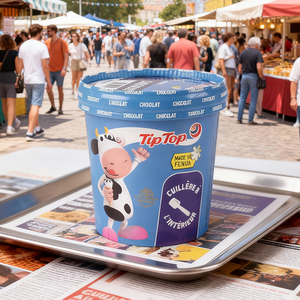 Tazón de papel ecológico de bambú kraft blanco personalizado para helado, en tamaños familiares de 6oz, 8oz, 12oz y 16oz, con tapa plana ventilada para compartir. - Product Image 4