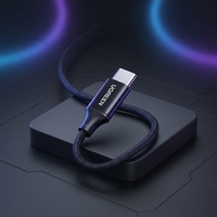 Kabel Data Pengisian Cepat Tipe-C dengan Pelindung Foil Jaket TPE 100W Dua Ujung Tipe-C 6A Pengisian Cepat Desain Kepang