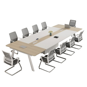 Table de conférence Poetry Season Wood Song HYZ-006, longue et moderne, pour salle de réunion, formation, bureau, avec chaises assorties - Product Image 5