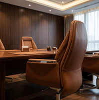 Chaise de bureau exécutive moderne et confortable en cuir avec design pivotant pour la maison, le bureau, le salon, l'hôtel
