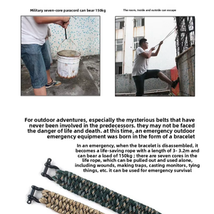 สร้อยข้อมือเพื่อความอยู่รอดของผู้ชายสำหรับตั้งแคมป์กลางแจ้งสายร่มชูชีพปรับได้กำไลข้อมือมิตรภาพหัวเข็มขัด - Product Image 4