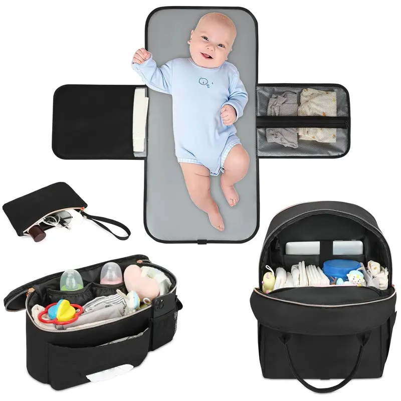 Mochila para pañales de bebé con USB y bolsillo aislado Essentials Mochila para pañales de mamá de bebé