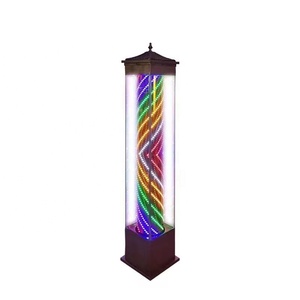 Mode à la mode Salon de coiffure style signe or barbier rotatif lumière pôle salon de coiffure lampes extérieur LED barbier pôle - Product Image 3