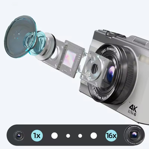 กล้องดิจิตอลมิเรอร์เลส 4K รุ่นใหม่ สไตล์เรโทร สำหรับนักเรียน ถ่ายเซลฟี่และบันทึกวิดีโอในชีวิตประจำวัน หน้าจอพลิกได้สำหรับเซลฟี่ที่บ้าน - Product Image 5