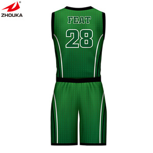 Wholesale cheap Youth T-shirt two-way basketball uniform custom basketball jersey design Green - Product Image 3