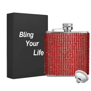 กระติกน้ำสแตนเลสขนาดเล็ก 6 ออนซ์ ประดับกลิตเตอร์และเพชรเทียม สำหรับผู้หญิง - พกพาสะดวก เหมาะสำหรับเป็นของแจก - Product Image 6