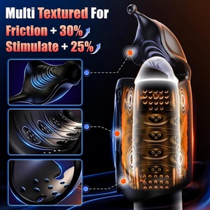 Vibrateur pénien au design ouvert, jouet sexuel masculin avec 10 modes de vibration, 2 moteurs <span class=keywords><strong>et</strong></span> manchon de stimulation compressible - Product Image 4