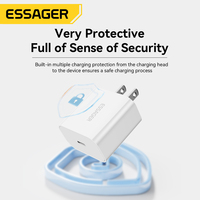 ESSAGER Lot de 2 Chargeurs USB Type C 20W Avec Câble pour Téléphones Mobiles Accessoires Chargeurs et Câbles pour iPhone