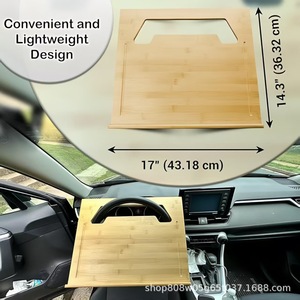 Ozingo - Bandeja de Madera para Volante de Coche, Soporte para Portátil, Estante de Almacenamiento de Madera Maciza, Mesa para Ordenador de Coche - Product Image 4
