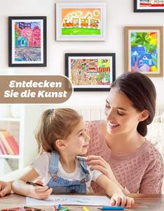 Cadre pour œuvres d'art pour enfants A3 A4 8.5x11 10x12.5, à changement rapide avec passe-partout, en verre incassable – Meilleures ventes - Product Image 4