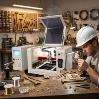 Nueva Llegada 2026: Máquina Láser de Fibra de Escritorio Mini de 800W con Cabezal de Luz Au3Tech AM50 y Sistema de Enfoque Automático en Eje Z (Subida/Bajada)