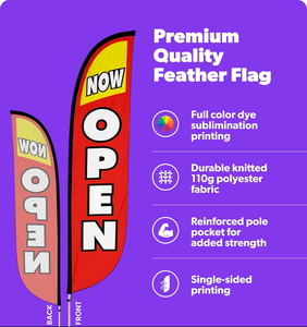 Drapeau plume 6,5 pi * 1,6 pi, conception personnalisée, drapeau publicitaire commercial et événementiel extérieur, drapeau seul - Product Image 2