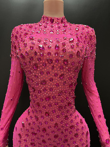 Novance y2222 שמלות ערב אלגנטיות 2024 שמלות כלה עבור שושבינה hinestone יוקרה חם בגדי נשים ורוד - Product Image 2