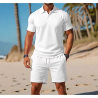 Set Kemeja Polo Pria Musim Panas Baru Pakaian Lengan Pendek Fashion Olahraga Kasual Serbaguna Slim Fit untuk Pria