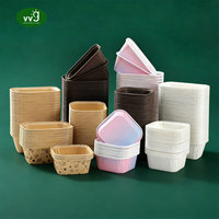 Fabricant VVG, plateau à pain en papier antiadhésif anti-graisse, mini plateau rectangulaire en papier kraft, moule à cupcakes