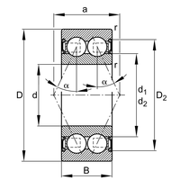 Roulement à billes à contact angulaire à double rangée 40x62x16mm S3908 2RS en acier inoxydable scellé pour moteurs et boîtes de vitesses