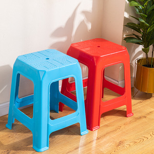 <b>Plastic</b> Square <b>Stool</b> 28cm Diameter 47cm Height Thickened Restaurant Furniture Modern Minimalist Style - Product Image 1