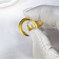 Anneau ovale ouvert en acier inoxydable plaqué or PVD 18 carats, anti-ternissement, avec fermoir à ressort pour breloque à suspendre DIY