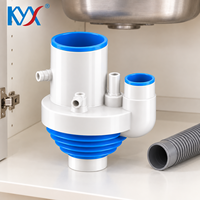 Collecteur de vidange intégré multi-ports en ABS et silicone pour évier de cuisine, connecteur de vidange à sorties multiples, raccord de plomberie pour déviateur d'eau