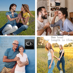 <span class=keywords><strong>Bracelets</strong></span> et breloques en pierre volcanique naturelle, bracelet magnétique pour <span class=keywords><strong>couple</strong></span>, pour lui et pour elle - Product Image 4