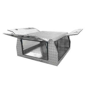 Capot rigide pour pick-up, en aluminium, type plaque diamantée, ouverture double côté, pour Hilux Ranger - Product Image 1