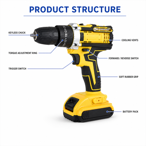 HIERKIN Portable Multi-tools Power Screw Drivers Tools Set Impact Drill Cordless Drilling Machines Drills <b>HEK</b>-PD6088 Portable - Product Image 3