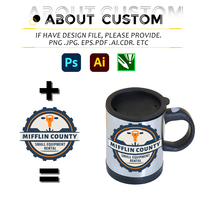 Mug à café automatique en acier inoxydable personnalisé avec logo personnalisé, cadeaux d'entreprise, capacité de 400 ml, design classique écologique