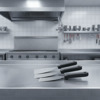 UJ-KT515  Spatule triangulaire en acier inoxydable durable, 3 pièces, grattoir à aliments