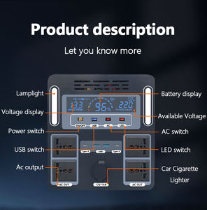 Bộ nguồn di động ngoài trời di động, dung lượng lớn, tự lái, cắm trại, khẩn cấp, pin gia dụng, tấm pin năng lượng mặt trời, ngân hàng điện ô tô - Product Image 4