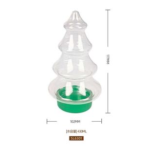430mlクリスマスツリーユニークなプラスチック製の瓶スクリューキャップ付き食品保存キャンディー容器クリアプラスチックボトルクリエイティブ形状ギフト - Product Image 3