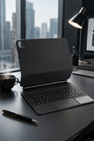 Nouveau clavier LED sans fil à touches de ciseaux avec pavé tactile pour tablette Pro Air Series, étui de clavier rechargeable en plastique mince