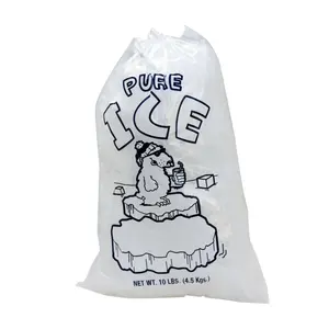 Большая емкость, 10/20 кг, перерабатываемый пластиковый Хлопковый мешок со шнурком для льда