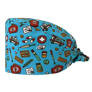 Gorros Quirúrgicos Tipo Bouffant Unisex con Cola de Caballo para Cabello Largo, de Sarga de Algodón, para Uniformes Médicos - Product Image 5