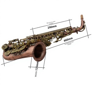 <span class=keywords><strong>Saxophone</strong></span> Ténor Ehrman en Cuivre Ancien, Double Tendon, Gamme Moyenne, Corps Rouge, Finition Cuivre Antique, Clé Verte - Product Image 1