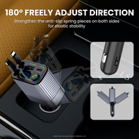 Chargeur de téléphone pour lecteur MP3 4 en 1 Chargeur rapide rétractable Lecteur MP3 pour voiture Lumière RVB Bluetooth Affichage numérique Logo OEM