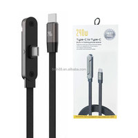 Nuevo Cable de Carga Rápida de 240W 2026 con Soporte para Teléfono, Cable de Carga Rápida USB C Tipo-C con Trenzado de Nailon para iPhone y Samsung