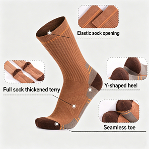 Calze <span class=keywords><strong>da</strong></span> <span class=keywords><strong>trekking</strong></span> personalizzate unisex in lana merino, spesse, calde, termiche, con mezza fodera in spugna per escursioni e stivali. - Product Image 2