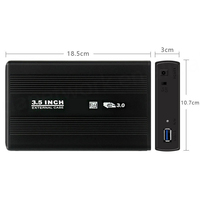 BAJEAL USB3.0 Boîtier de disque dur SATA 3,5 pouces en alliage d'aluminium Système de stockage externe pour Windows XP/7/8/10 Noir/Argent