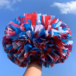 Kit Pom Pom kualitas Cheerleader plastik Premium RTS untuk anak perempuan laki-laki sekolah olahraga tim tari semangat bersorak