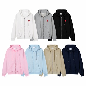 Felpa con Cappuccio AMI per Uomo, Alta Qualità in Puro Cotone, Modello Unisex con Zip, Pullover Sportivo con Cerniera - Product Image 6