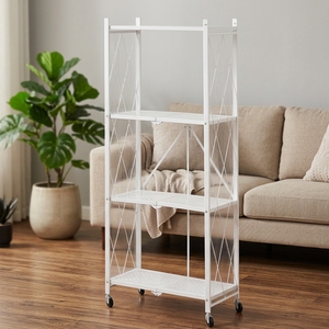 Estante de Almacenamiento para <span class=keywords><strong>CD</strong></span> con Marco Metálico de Alta Calidad, con Asiento, 4 Estantes, Diseño Moderno para Muebles de Sala de Estar - Product Image 2