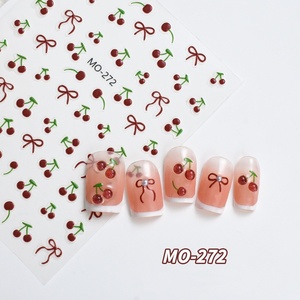 Autocollants pour ongles ZHI JIA luxueux et mignons, motifs 3D citron, fraise, cerise, style français, pour pose rapide, pour un nail art et une beauté des ongles adorables - Product Image 5